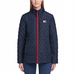 Tommy Hilfige All Weather System Jacket Womens Size M Quilted Blue/Red
